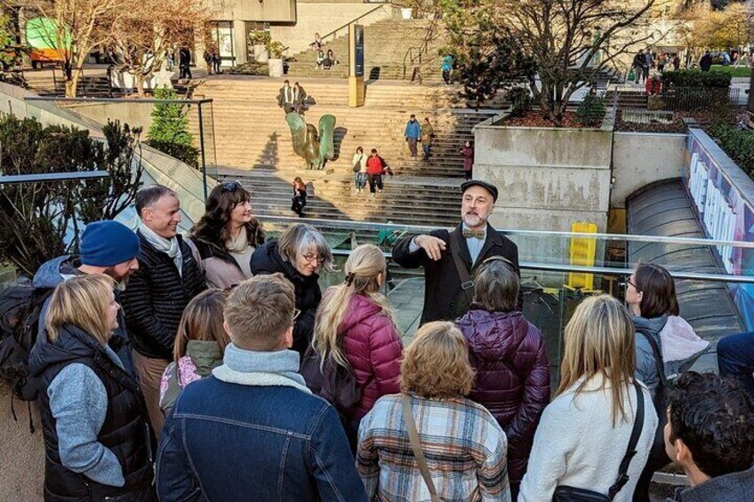 Outside the Vancouver Art Gallery with storyteller Glenn