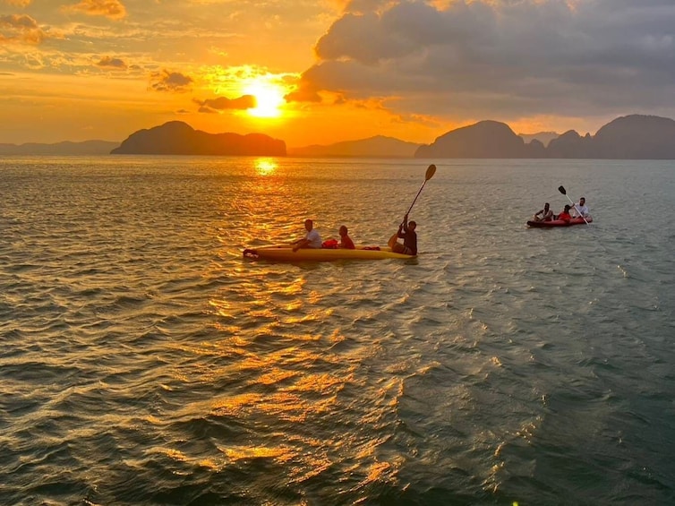 Twilight Sea Canoe Tour from Phuket with Sea Cave Kayaking in Phang Nga Bay