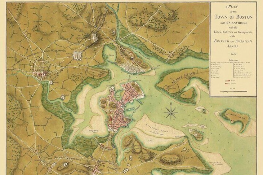 Historical Boston - historic maps provided during tour