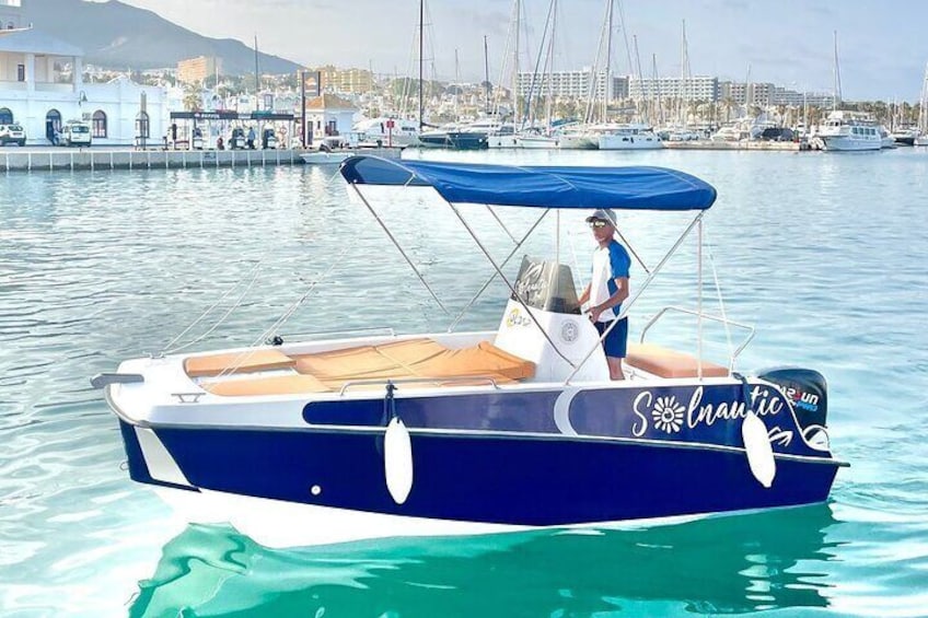 Rental of New Motor Catamaran without License in Malaga