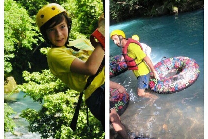 Half Day Tubing & Ziplining Experience in Rio Celeste