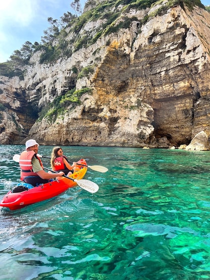 Picture 4 for Activity Xàbia: Cala Portixol Kayak Tour with Snorkel & Cliff Jumping