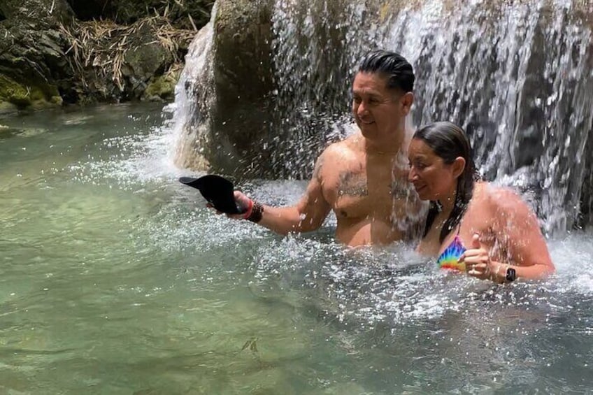 Can you believe a hidden cave is behind them?