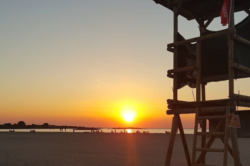 Sunset at Elafonissi beach 