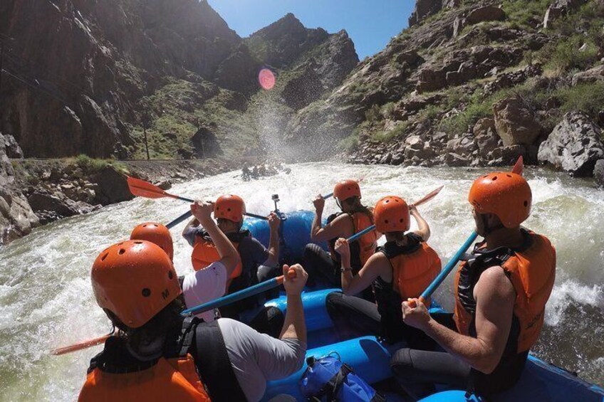 Paddling class IV rapids in Royal Gorge