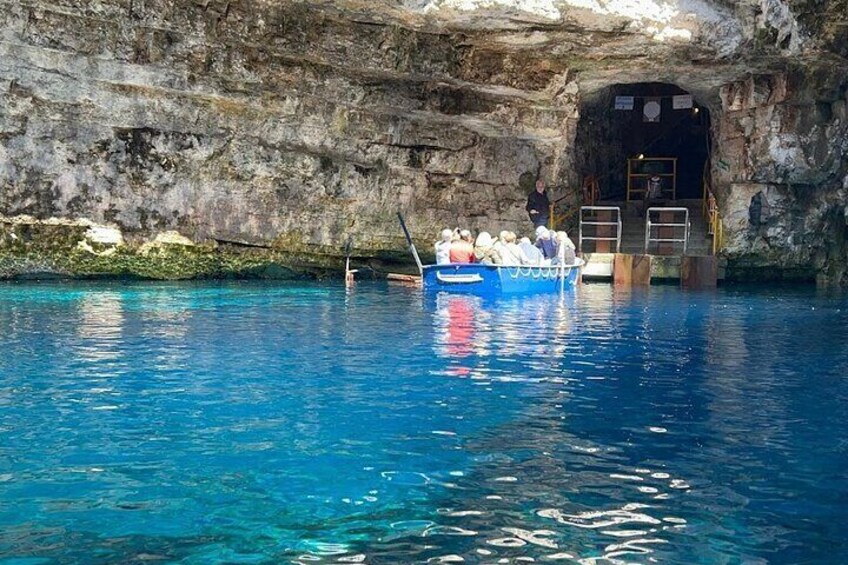 In Melissani Cave boat ride 