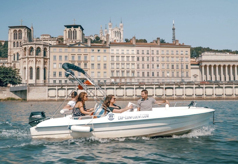 Picture 2 for Activity Lyon: Electric Boat Rental Without a License