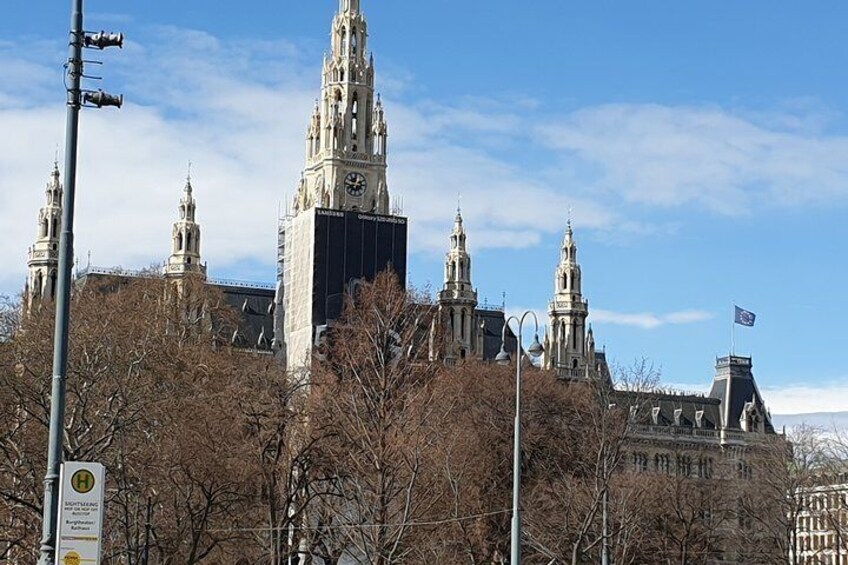 The beautiful neo-Gothic town hall of Vienna