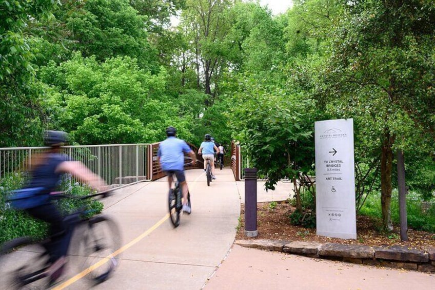 Ride through world class art and scenic landscapes on the Crystal Bridges art trail