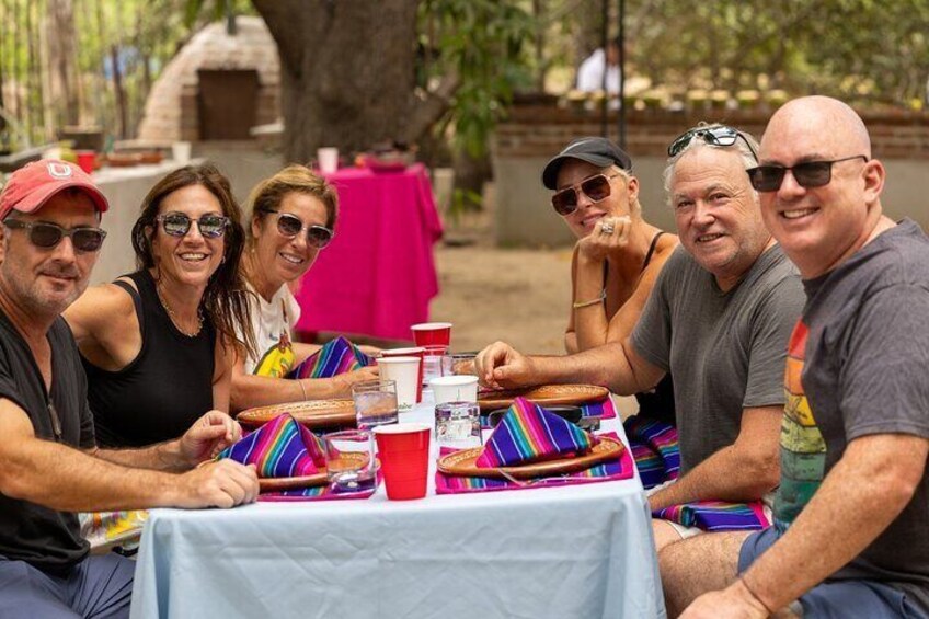 Time for a feast! Ready to enjoy lunch after our cooking class.