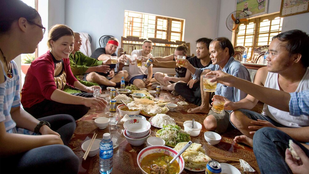 Lunch with a family in Kim Bong Village, Vietnam 