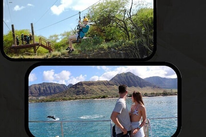 3 Ziplines & Dolphin Watching Snorkel Adventure