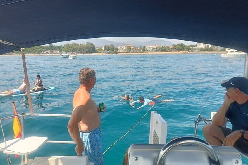 Bathing in the sea Marbella