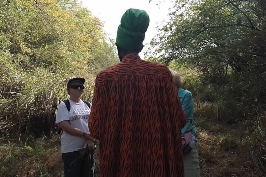 Honourable Priest Isaac at the end of a successful guided hike with two elders on the Megaliths Green Castle Hill, Antigua. 