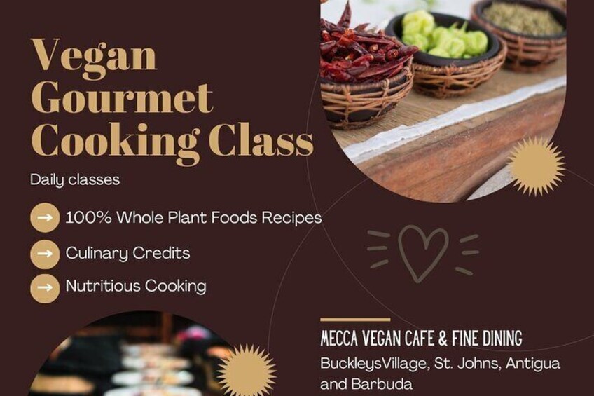 3-Courses Vegan Cooking Class w Beautiful Ambience.