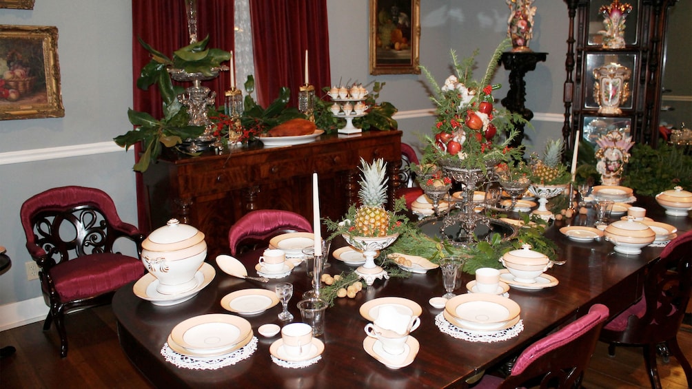 Dining table at the Lotz House Museum in Nashville