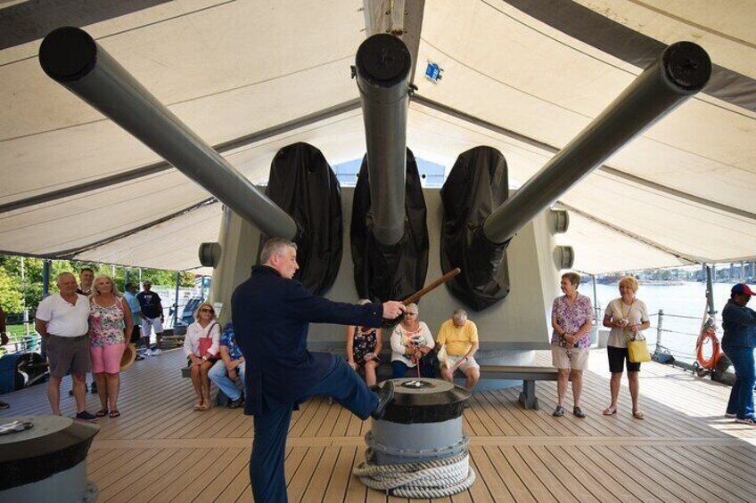 Take a 30 minute walking tour aboard the ships in America's largest inland Naval Park.