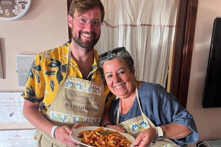 Fresh pasta and tiramisu near Cefalù 