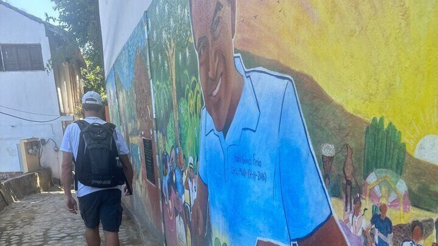 Captivating murals along the carless paths.