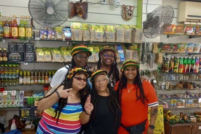 Shopping at the Souvenir center in Ocho Rios 