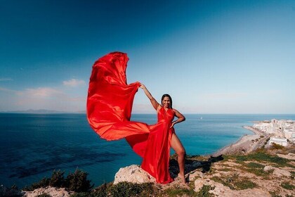 Flying Dress Professional Holiday Photoshoot in Rhodes