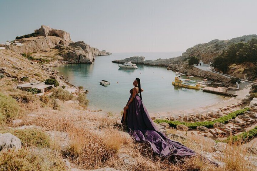 Flying Dress Professional Vacation Photoshoot in Rhodes