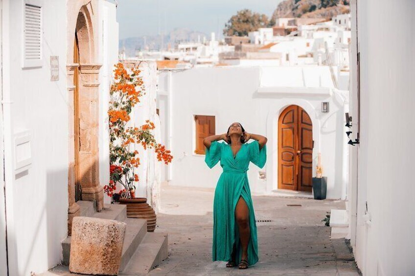 Flying Dress Professional Vacation Photoshoot in Rhodes