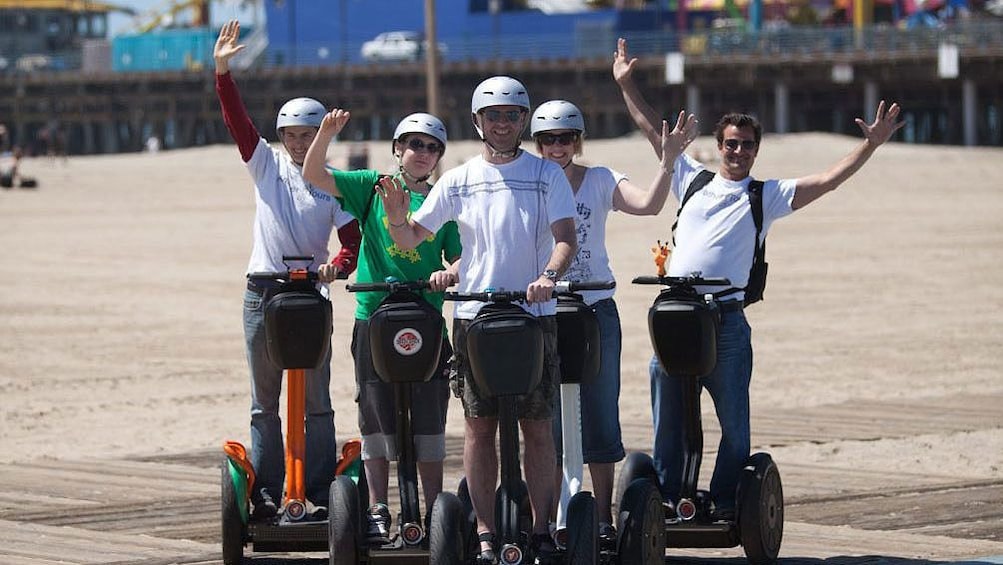 Segway tour group near the Santa Monica pier.