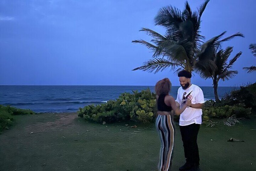 Beautiful couple enjoying some sunset salsa!