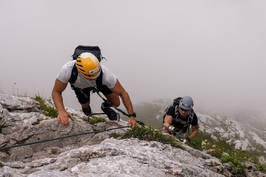 Slovenian mountaineering with Via Ferrata equipment