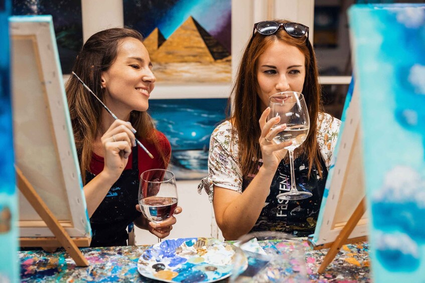Picture 2 for Activity Budapest: Paint and sip experience (2 hrs for beginners)