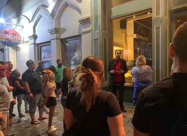 Tour of haunted locations with ghost hunting gear.