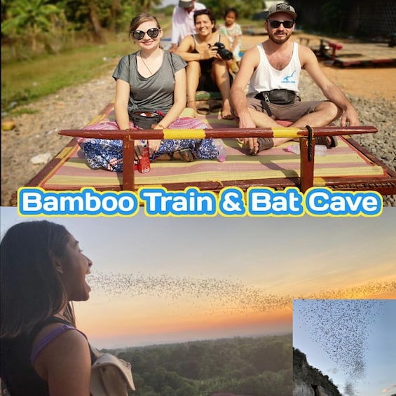 Bamboo Train rice field Killing Cave Bat Cave&sun set