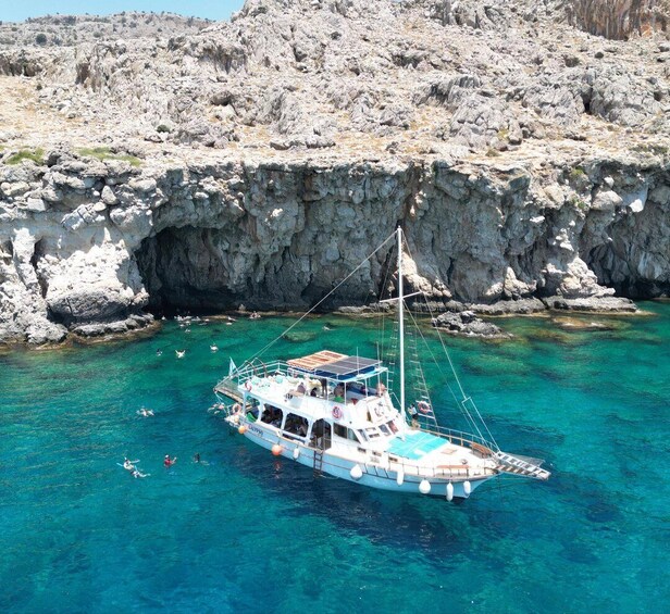 Lindos: Rhodes South-East Coast Cruise with Swim Stops