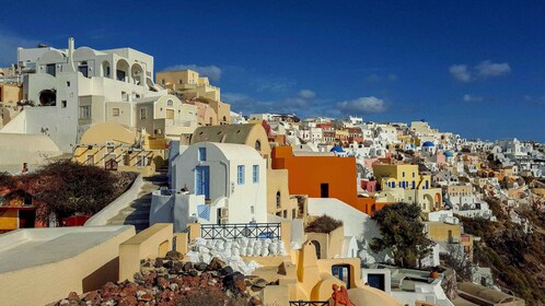 Santorini: tour privado por la isla con degustación de vinos y cena