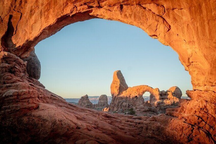 Sunset Arches National Park Pavement Sights with easy walks