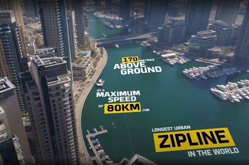 Entrance to Zipline Dubai Marina with Two Ways Private Transfers