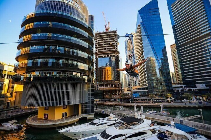 Entrance to Zipline Dubai Marina with Two Ways Private Transfers