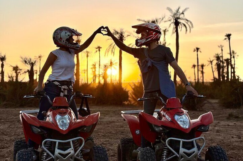 Quad ride at the desert of the Palmeraie of Marrakech
