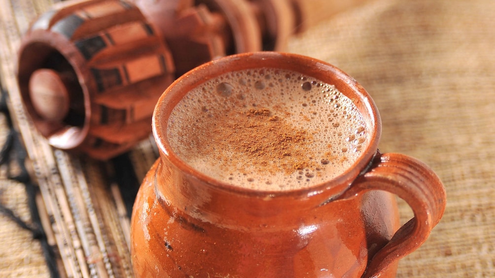 Hot chocolate at the chocolate museum in Valladolid