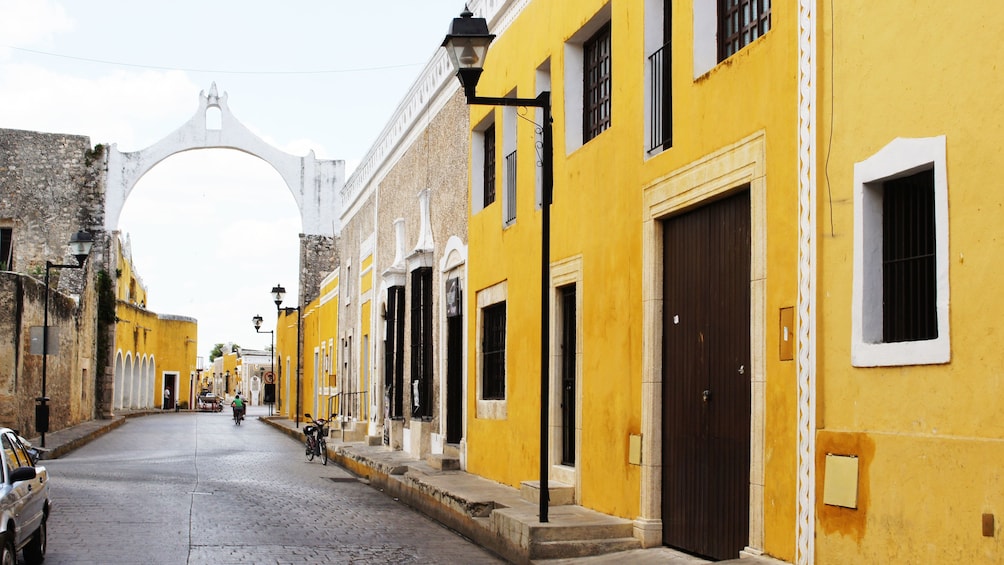 Yellow buildings line the streets in Izamal