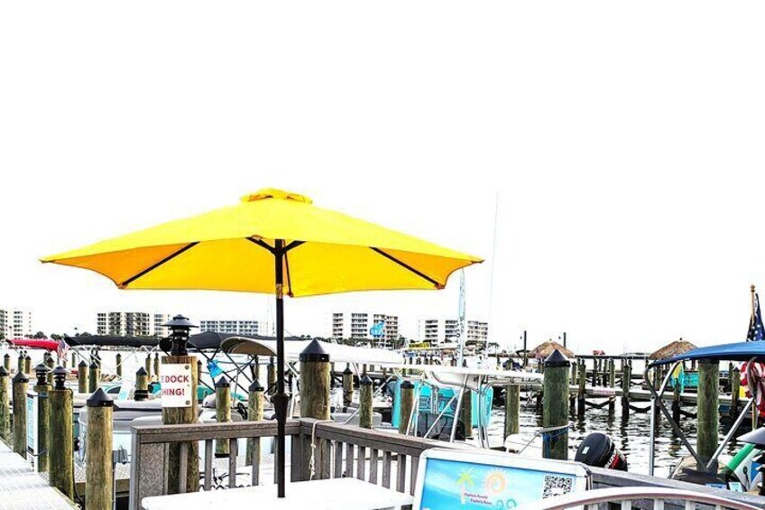 Find us on The East Doc! BOAT SLIP# 5! ****UNDER the YELLOW UMBRELLA*** 
BEHIND The EDGE restaurant & BEHIND BEIGNETS & BREWS!