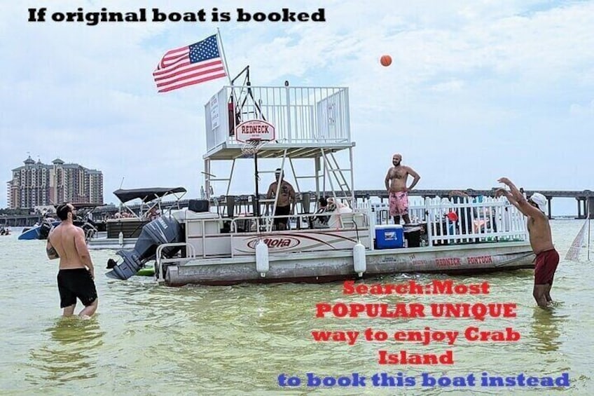 Private Captained Pontoon to Crab Island in Destin 3-6 Hrs.