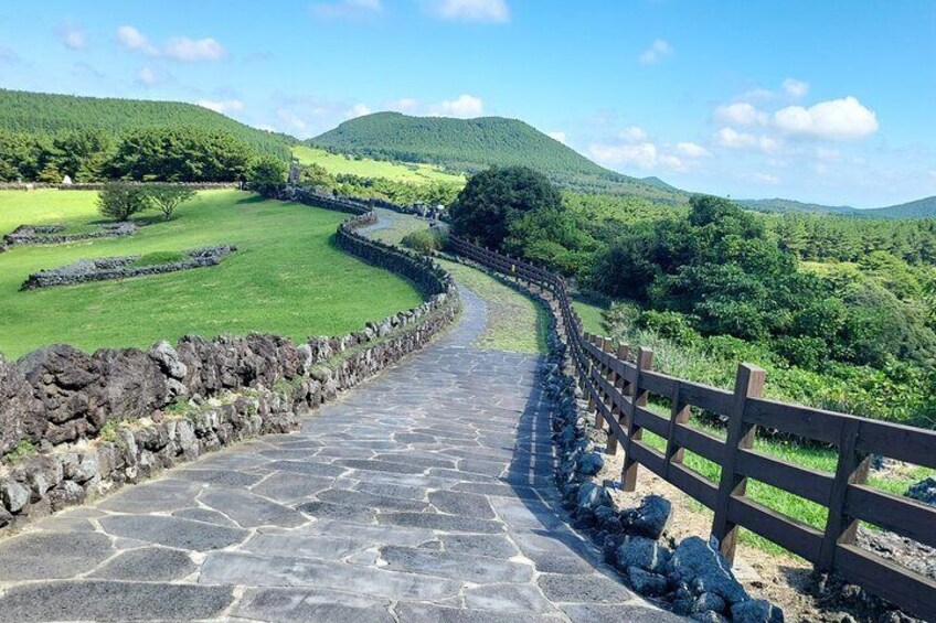 Private Tour Sangumburi Crater & Jeju stone park in jeju island 