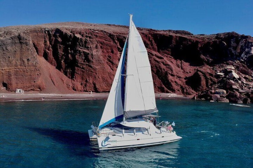 Infinity Blue Semi Private DayTime Cruise with meal in Santorini