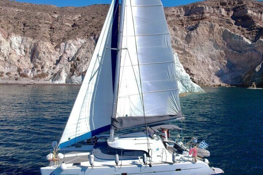 Infinity Blue Semi Private DayTime Cruise with meal in Santorini