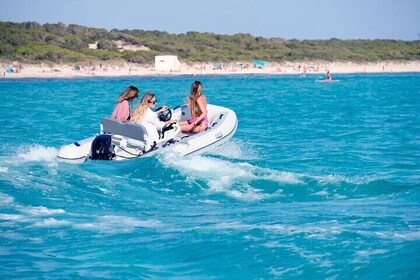 Licence free. Fast Boat. Explore top beaches; Es Trenc & Es Carbó