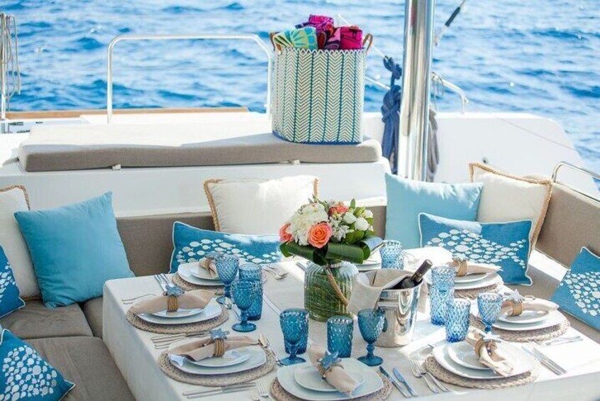 Full Day Yacht Tour in Catamaran Naxos Greece