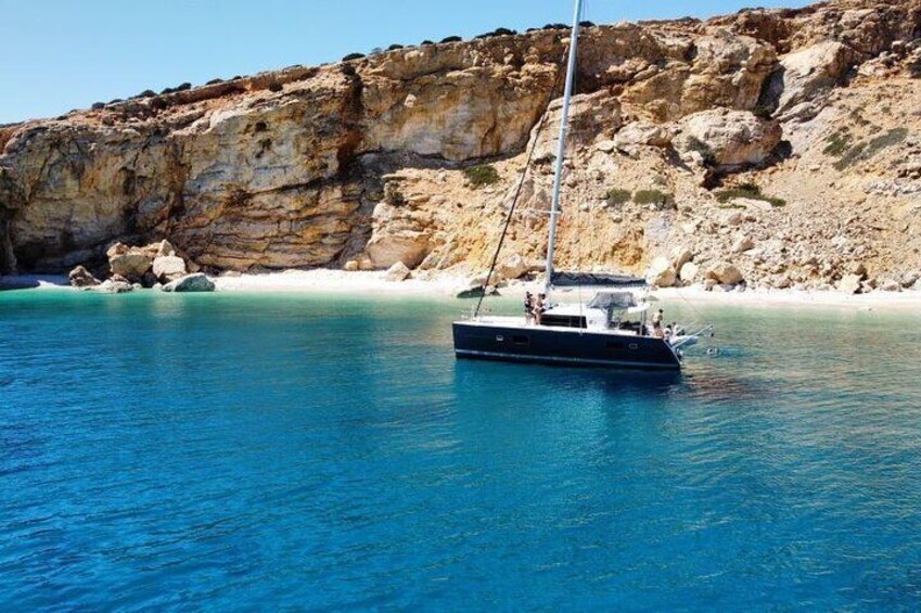 Full Day Yacht Tour in Catamaran Naxos Greece