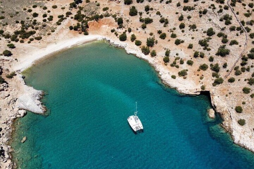 Full Day Yacht Tour in Catamaran Naxos Greece